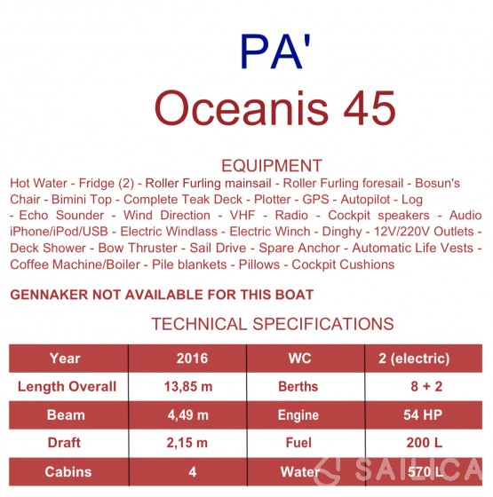 Oceanis 45 - Yacht Charter Sailica