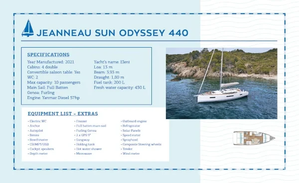 Sun Odyssey 440 - Yacht Charter Sailica