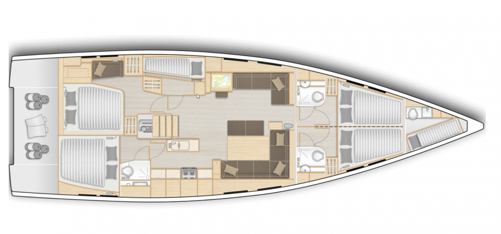 Hanse 548 - 5 + 1 cab. - Yacht Charter Sailica