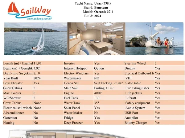Oceanis 37.1 - Yacht Charter Sailica
