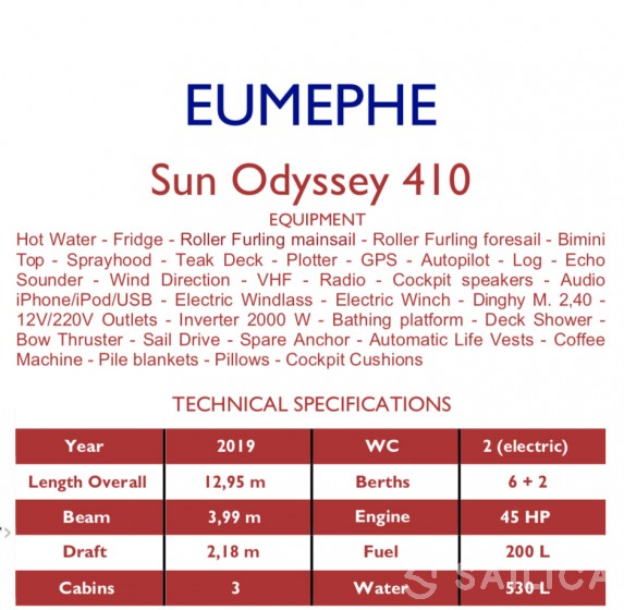 Sun Odyssey 410 - Yacht Charter Sailica